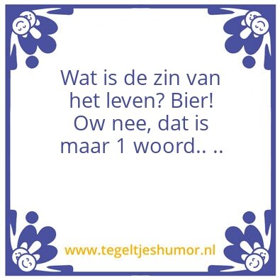 Tegeltje: Zin van het leven