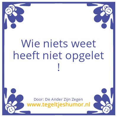 Tegeltje: De Ander Zijn Vloek is