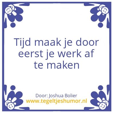 Tegeltje: Joshua Bolier