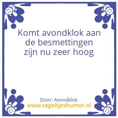 Tegeltje: Avondklok
