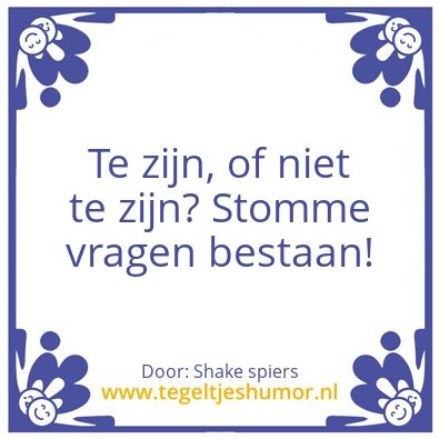 Tegeltje: Zijn