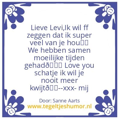 Tegeltje: Love You