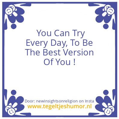 Tegeltje: You Can Try ..