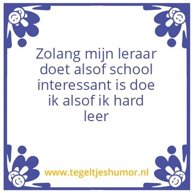 Tegeltje: School
