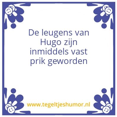 Tegeltje: Hugo