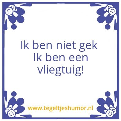 Tegeltje: vliegtuig