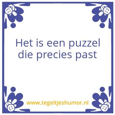 Tegeltje: Puzzel