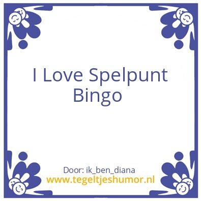 Tegeltje: bingo