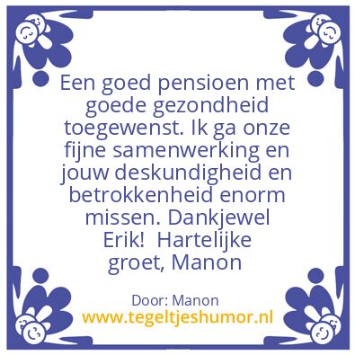 Tegeltje: Voor Erik