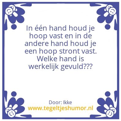 Tegeltje: Een hand vol hoop