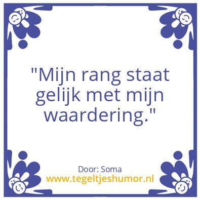 Tegeltje: Rang