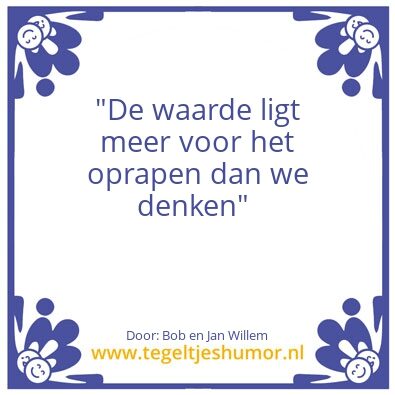 Tegeltje: waarde