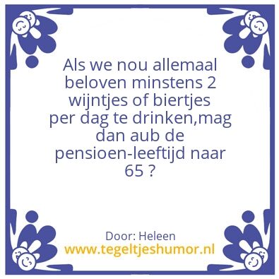 Tegeltje: Pensioen