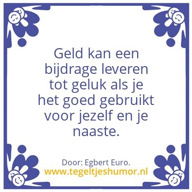 Tegeltje: Geld.