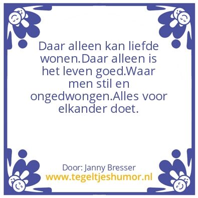 Tegeltje: Liefde.