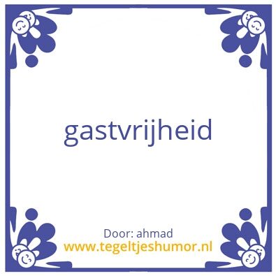 Tegeltje: gastvrijheid