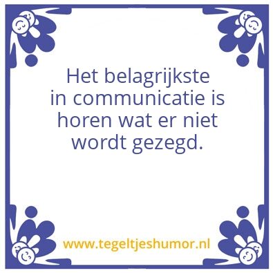 Tegeltje: Communicatie: