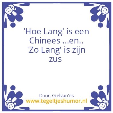 Tegeltje: Die Chinezen toch e…..