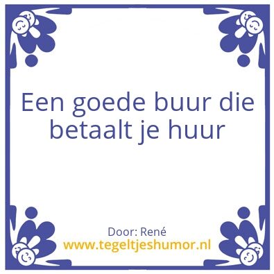 Tegeltje: Een goede buur