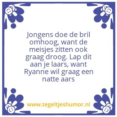 Tegeltje: wc preuk