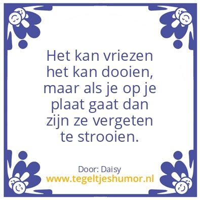 Tegeltje: Vriezen