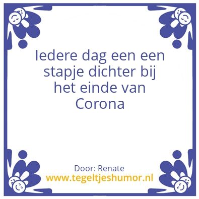 Tegeltje: Coronaeinde