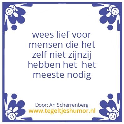 Tegeltje: lief