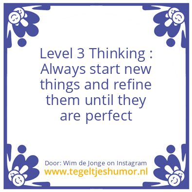 Tegeltje: Level 3 Thinking