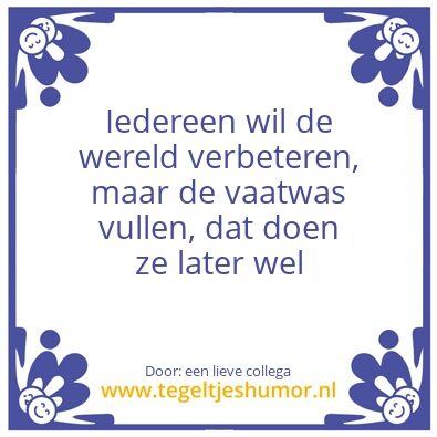 Tegeltje: Vaatwas collegas