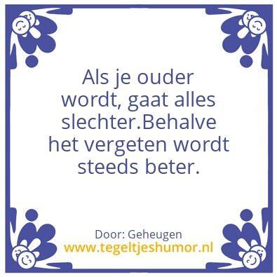 Tegeltje: Vergeten