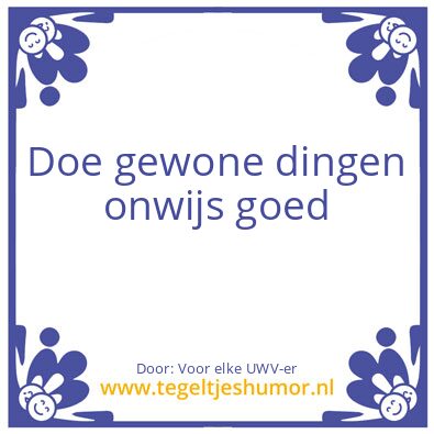 Tegeltje: Doe er je voordeel