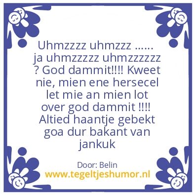 Tegeltje: Sprakeloos