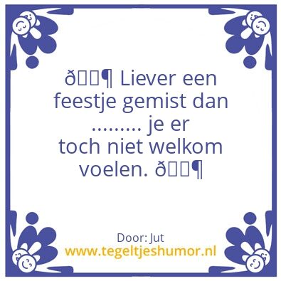 Tegeltje: Feestje