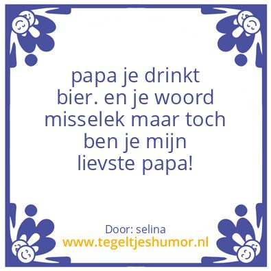 Tegeltje: lieve papa