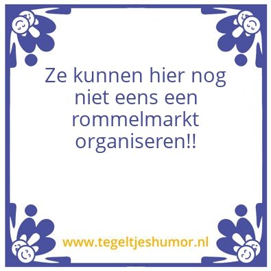 Tegeltje: Rommelmarkt