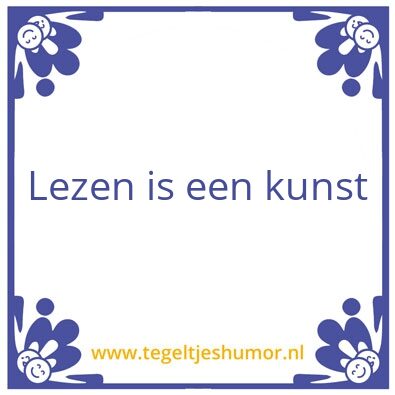 Tegeltje: lezen
