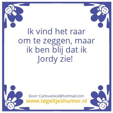 Tegeltje: Jordy