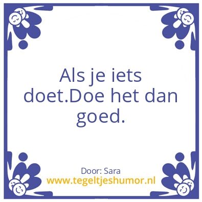 Tegeltje: Sara
