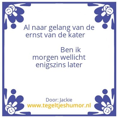 Tegeltje: Kater