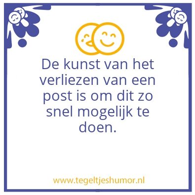 Tegeltje: De klant niet binnenhalen