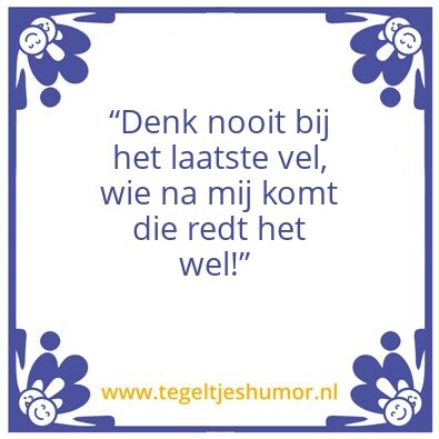 Tegeltje: Vel