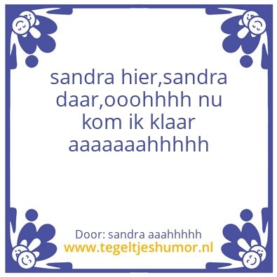 Tegeltje: sandra