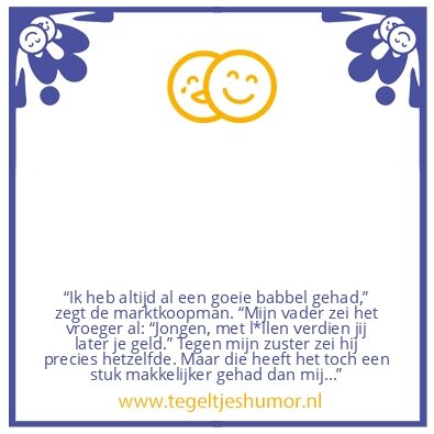 Tegeltje: Goede babbel