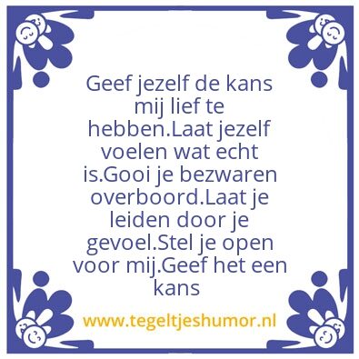 Tegeltje: Kans