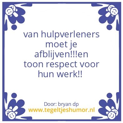Tegeltje: hulpverleners