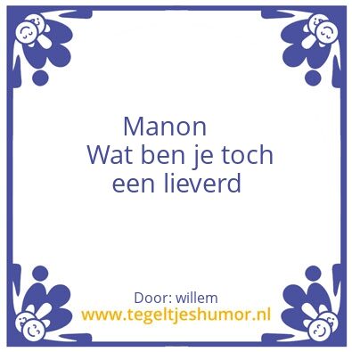 Tegeltje: Manon