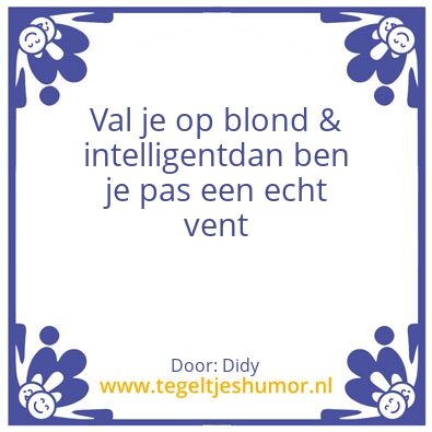 Tegeltje: Blond