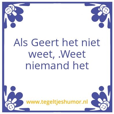Tegeltje: Geert