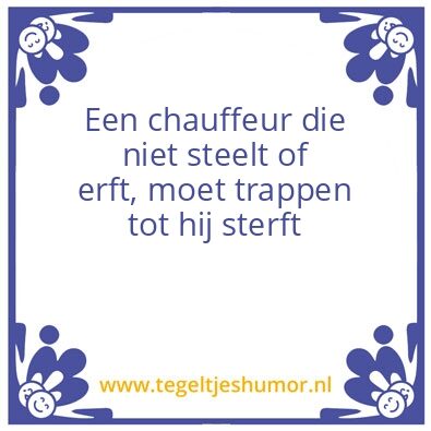 Tegeltje: Chauffeur