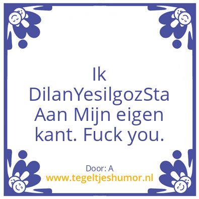 Tegeltje: Yesilgoz